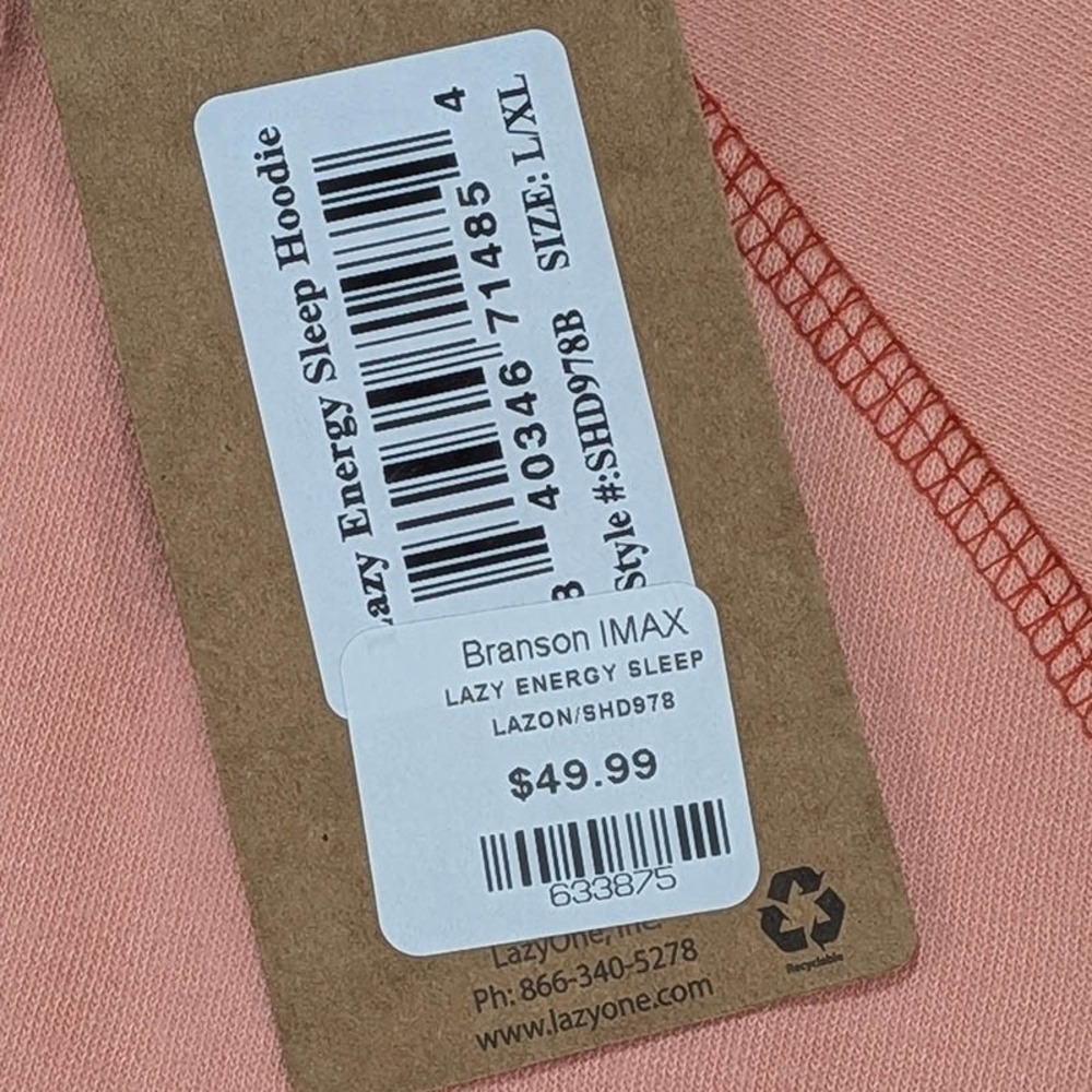 NEW Lazy One Sleep Hoodie Womens L XL Pink Cabin Chic Campcore Loungewear Kitsch - Picture 10 of 12